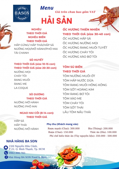 Menu HẢI SẢN 1
