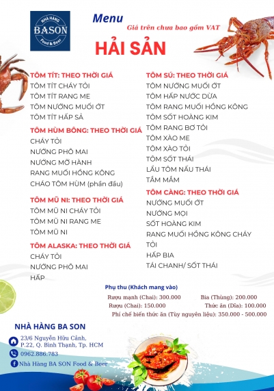 Menu HẢI SẢN 2