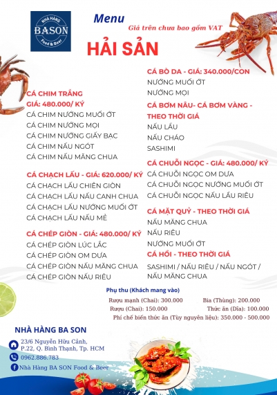 Menu HẢI SẢN 4
